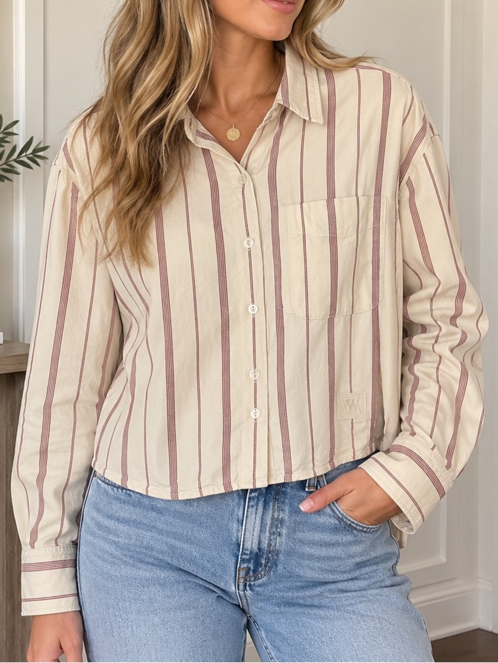 UNIQLO x JW Anderson Striped Button Up Shirt Size M